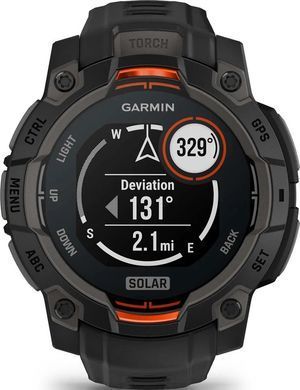 Смарт-годинник Garmin Instinct 3 45mm Solar Black with Black Silicone Band (010-02934-40) [611055]