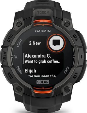 Смарт-годинник Garmin Instinct 3 45mm Solar Black with Black Silicone Band (010-02934-40) [611055]