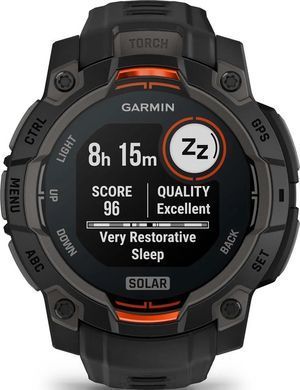 Смарт-годинник Garmin Instinct 3 45mm Solar Black with Black Silicone Band (010-02934-40) [611055]