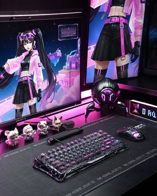 Клавіатура магнітна GravaStar Mercury V75 Lite 75keys, Blackcore, USB-A, Transparent Black (GSV75LITE_XTAL_BLK) [114353]