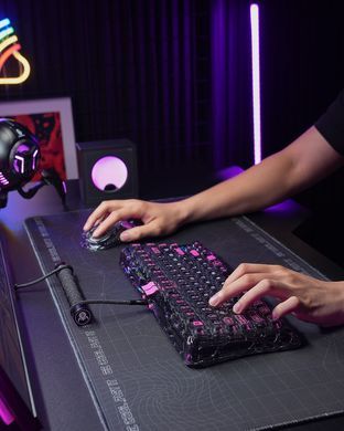 Клавіатура магнітна GravaStar Mercury V75 Lite 75keys, Blackcore, USB-A, Transparent Black (GSV75LITE_XTAL_BLK) [114353]