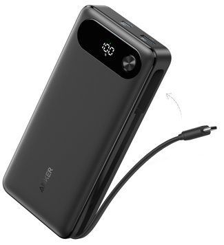 Портативний зарядний пристрій Anker PowerCore - 20000 mAh 87W PD Built-In USB-C Cable Black (A1383H11) [202800]