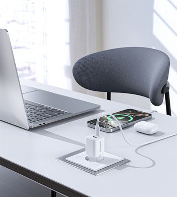 Мережевий зарядний пристрій Choetech (USB-C+USB-A) White (PD5012-EU-WH) [619603]