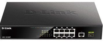 Комутатор D-Link 9xGE PoE, 1xSFP, 125W (DGS-1010MP) [104875]