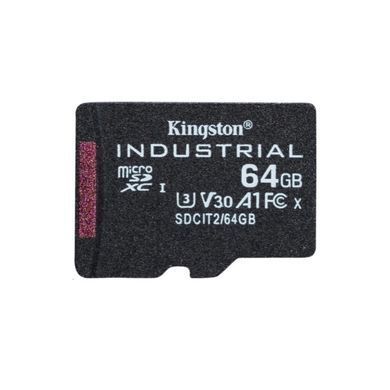 microSDXC (UHS-1 U3) Kingston Industrial 64Gb class 10 V30 А1 (adapter SD) (SDCIT2/64GB) [806685]