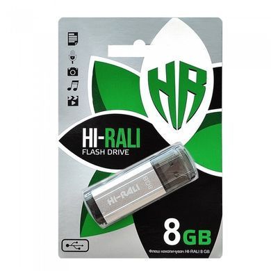 Флеш-накопичувач USB 8GB Hi-Rali Stark Series Silver (HI-8GBSTSL) [607146]