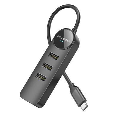 USB-Hub Borofone DH5 Erudite 4-in-1 adapter(Type-C to USB3.0*4)(L=0.2M) (6941991104244) [805543]