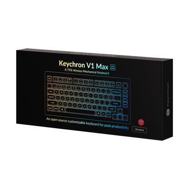 Клавіатура механічна Keychron V1 Max 84Key, Gateron Jupiter Banana, WL/BT/USB-A, QMK, Hot-swap, Knob, EN/UKR, RGB, чорний (V1MD4_KEYCHRON) [13615]