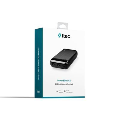 Універсальна мобільна батарея Ttec 20000mAh PowerSlim Black (2BB184S) [603404]