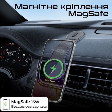 Бездротовий зарядний пристрій Promate MagSafe Black (laxmount-15w) [603341]