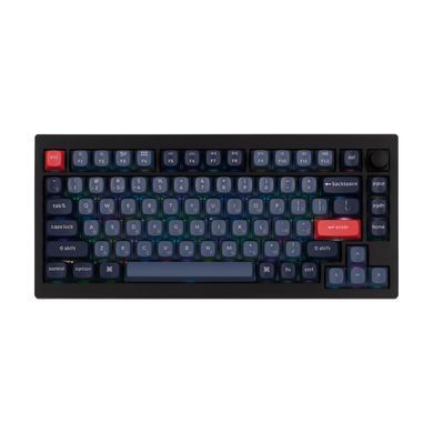 Клавіатура механічна Keychron V1 Max 84Key, Gateron Jupiter Banana, WL/BT/USB-A, QMK, Hot-swap, Knob, EN/UKR, RGB, чорний (V1MD4_KEYCHRON) [13615]