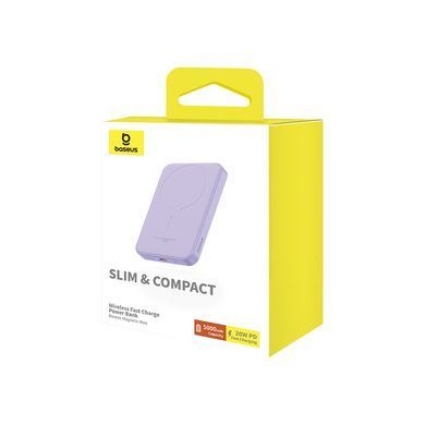 Зовнішній акумулятор Baseus Magnetic Mini Wireless Fast Charge Power Bank 5000mAh 20W Nebula Purple (P10022107513-00) [805547]