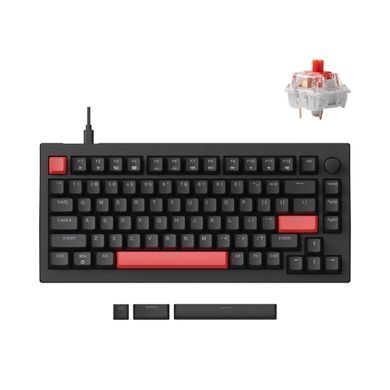 Клавіатура механічна Lemokey X4 84Key, Keychron Red, USB-A, QMK/VIA, Hot-Swap, EN/UKR, RGB, чорний (X4-H1-UA) [108024]