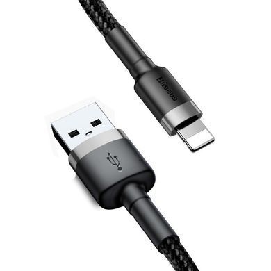 Кабель Baseus Cafule Cable USB For Lightning 2.4A 0.5m Gray+Black (CALKLF-AG1) [802297]