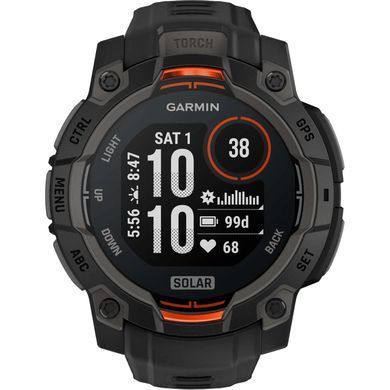 Смарт-годинник Garmin Instinct 3 45mm Solar Black with Black Silicone Band (010-02934-40) [611055]