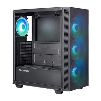 Корпус Prologix E123 Tempered Glass&Mesh Black (E123 Black) [615679]