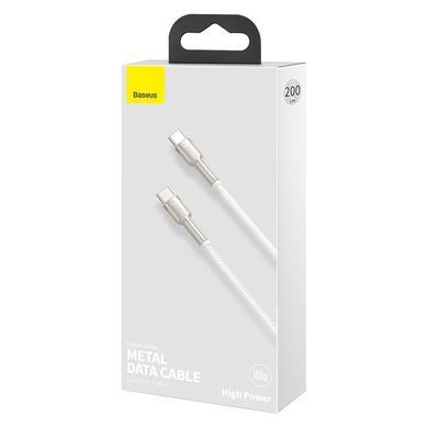 Кабель Baseus Cafule Series Metal Data Cable Type-C to Type-C 100W 2m White (CATJK-D02) [802460]