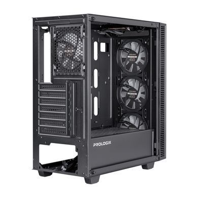 Корпус Prologix E123 Tempered Glass&Mesh Black (E123 Black) [615679]