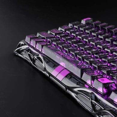 Клавіатура магнітна GravaStar Mercury V75 Lite 75keys, Blackcore, USB-A, Transparent Black (GSV75LITE_XTAL_BLK) [114353]