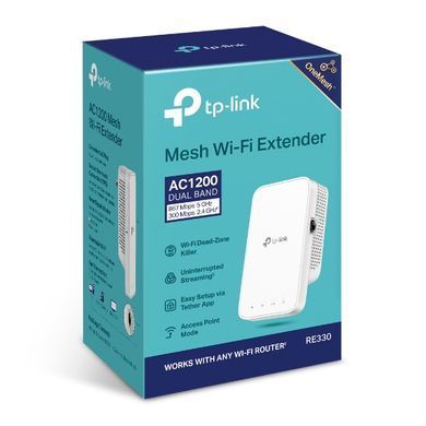 Розширювач покриття WiFi TP-LINK AC1200, 1хFE LAN, MESH (RE330) [104443]