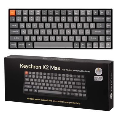 Клавіатура механічна Keychron K2 Max 84Key, K Super Banana, WL/BT/USB-A, QMK, EN/UKR, White Led, чорний (K2M-A4-UA) [103666]