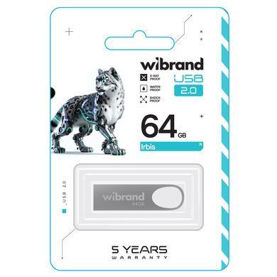 Флеш-накопичувач Wibrand USB 2.0 Irbis 64Gb Silver (WI2.0/IR64U3S) [802950]