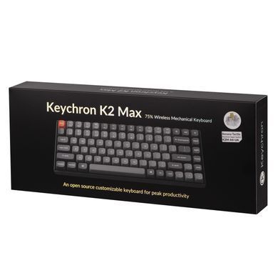 Клавіатура механічна Keychron K2 Max 84Key, K Super Banana, WL/BT/USB-A, QMK, EN/UKR, White Led, чорний (K2M-A4-UA) [103666]
