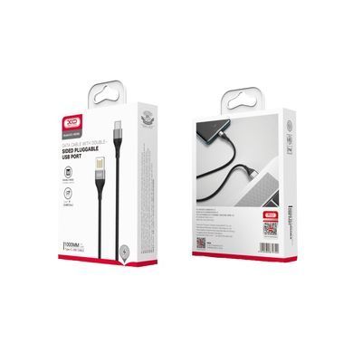 Кабель XO NB188 USB - USB Type-C, (M/M), 2.4A 1 м Gray (6920680879700) [604405]
