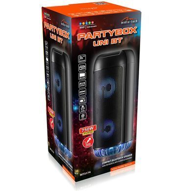 Акустична система 1.0 Media-Tech 30W, PartyBox Uni B Bluetooth FM/MP3/Кaraoke 30Вт., LED Light (MT3174) [405177]