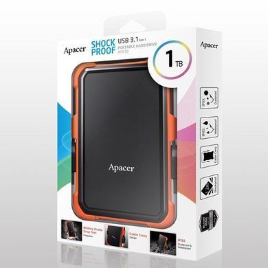 Зовнішній жорсткий диск PHD External 2.5'' Apacer USB 3.1 AC630 1TB Orange (color box) (AP1TBAC630T-1) [803165]