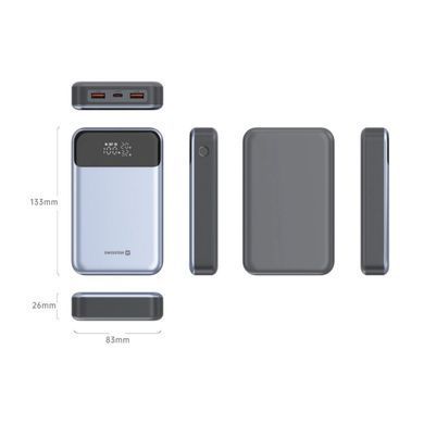 Універсальна мобільна батарея Swissten 20000mAh 100W Black/Silver (8595217483781) [603448]