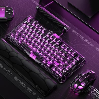 Клавіатура магнітна GravaStar Mercury V75 Lite 75keys, Blackcore, USB-A, Transparent Black (GSV75LITE_XTAL_BLK) [114353]