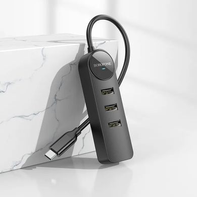 USB-Hub Borofone DH5 Erudite 4-in-1 adapter(Type-C to USB3.0*4)(L=0.2M) (6941991104244) [805543]