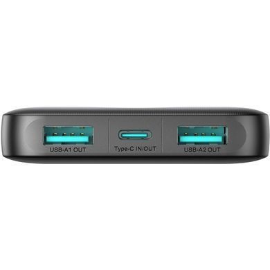 УМБ Joyroom 10000mAh 12W 2xUSB-A, USB-C In/Out, Black (JR-PBF12) (6956116713256) [404941]