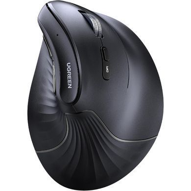 Мишка UGREEN 2.4GHz MU008, бездротова, вертикальна 4000dpi., 4кн., Чорна (25444) [404004]