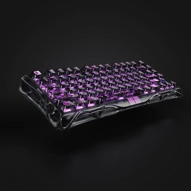 Клавіатура магнітна GravaStar Mercury V75 Lite 75keys, Blackcore, USB-A, Transparent Black (GSV75LITE_XTAL_BLK) [114353]