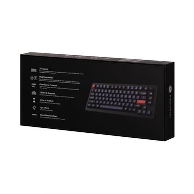 Клавіатура механічна Keychron V1 Max 84Key, Gateron Jupiter Banana, WL/BT/USB-A, QMK, Hot-swap, Knob, EN/UKR, RGB, чорний (V1MD4_KEYCHRON) [13615]