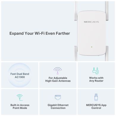 Повторювач Wi-Fi сигналу MERCUSYS AC1900 1хGE LAN ext. ant x4 (ME50G) [110076]