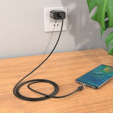 Кабель HOCO X52 USB to Type-C 3A, 1m, PVC, PVC connectors, magnetic, Black (6931474735546) [804346]