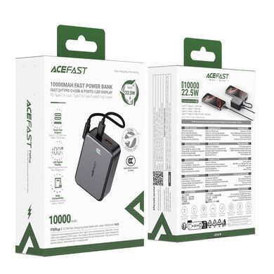 Зовнішній акумулятор ACEFAST M28-10000 22.5W fast charging power bank with cable Black (6974316285984) [806546]