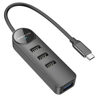 USB-Hub Borofone DH5 Erudite 4-in-1 adapter(Type-C to USB3.0*4)(L=0.2M) (6941991104244) [805543]