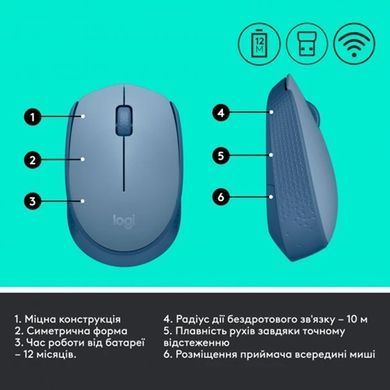 Миша Logitech M171 Wireless Mouse Blue Grey (910-006866) [201953]