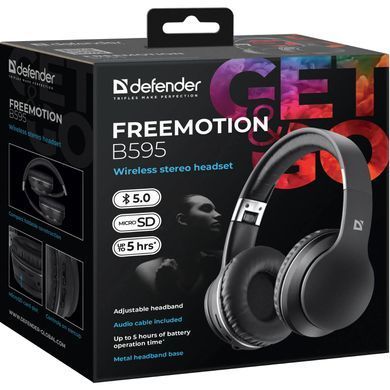Гарнітура Defender FreeMotion B595, Bluetooth, Black (63595) [401849]