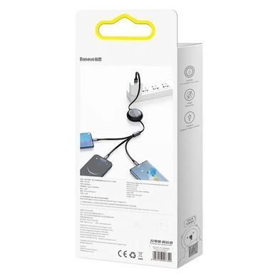 Кабель Baseus Bright Mirror 2 Series Retractable 3-in-1 Fast Charging Data Cable USB to M+L+C 66W 1.1m Black (CAMJ010101) [802606]