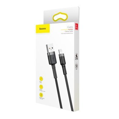 Кабель Baseus Cafule Cable USB For Lightning 2.4A 0.5m Gray+Black (CALKLF-AG1) [802297]