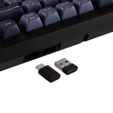 Клавіатура механічна Keychron V1 Max 84Key, Gateron Jupiter Banana, WL/BT/USB-A, QMK, Hot-swap, Knob, EN/UKR, RGB, чорний (V1MD4_KEYCHRON) [13615]