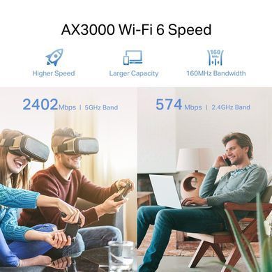 Розширювач покриття WiFi TP-LINK AX3000, 1хGE, MESH (RE705X) [110873]