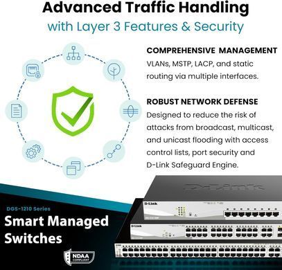 Комутатор D-Link 8xGE, 2xSFP WebSmart (DGS-1210-10) [104825]