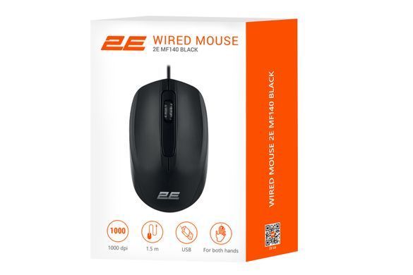 Миша 2E MF140, USB-A, чорний (2E-MF140UB) [103930]
