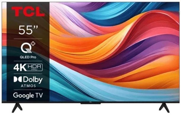 Телевізор 55" TCL QLED 4K 60Hz Smart Google TV Titan (55T7B) [102217]